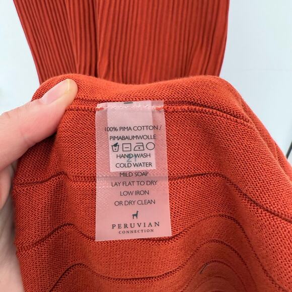 Peruvian Connection Turino Rust Ribbed Maxi Dress - Picture 6 of 7